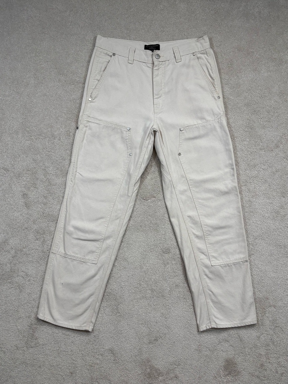 Banana Republic Straight Carpenter Pant Ecru Off-White Utility Western 31x30